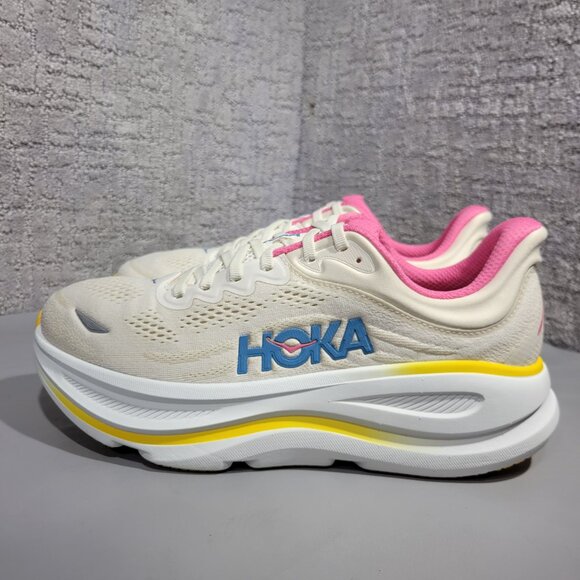 Hoka One One Bondi 9 Women's Size 10D US Alabaster Birch Running Shoes 1162014 - Picture 3 of 11